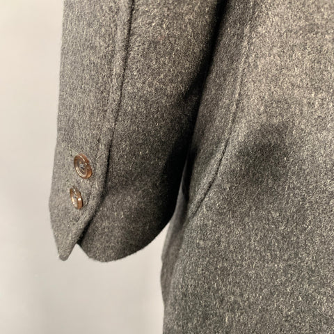 BLACK FLEECE Size 46 Charcoal Camel Hair Notch Lapel Sport Coat