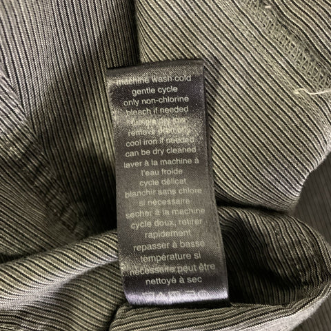 JOHN VARVATOS Size M Grey Black Stripe Cotton Pointed Collar Long Sleeve Shirt