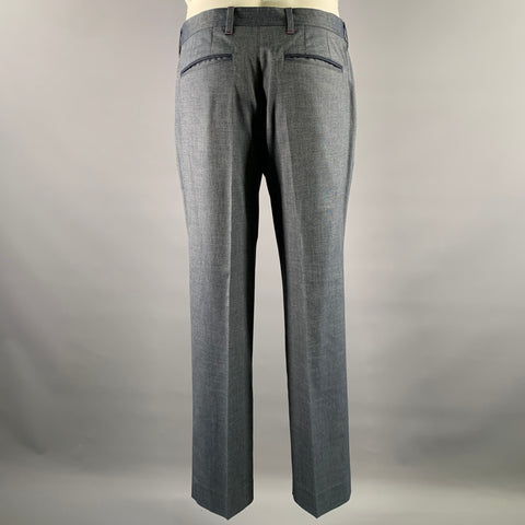 TED BAKER Size 36 Navy Grey Nailhead Viscose Polyester Blend Notch Lapel Suit