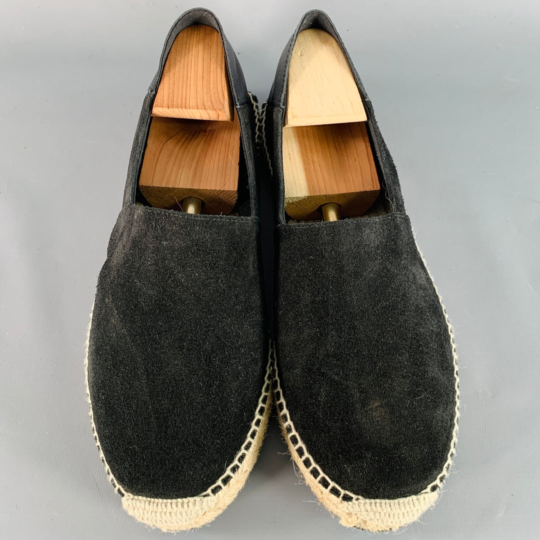 TODD SNYDER Size 11 Black Suede Slip On Espadrille Sneakers