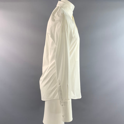 DOLCE & GABBANA Size M White Cotton Poplin Long Sleeve Shirt