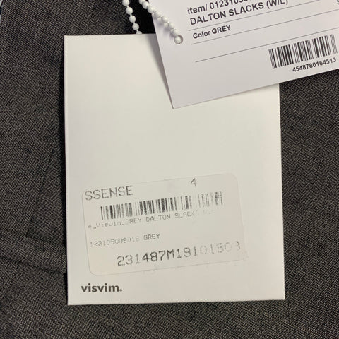 VISVIM Size L Dalton Slacks Grey Wool Linen Tapered Zip Fly Dress Pants