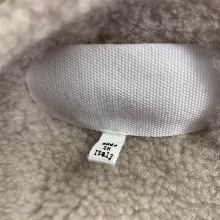 MAISON MARGIELA Size 42 Grey Stone Mixed Fabrics Wool Suede Collarless Jacket