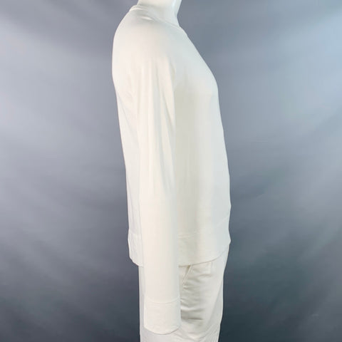 JAMES PERSE Size S White Cotton Crew Neck Sweatshirt
