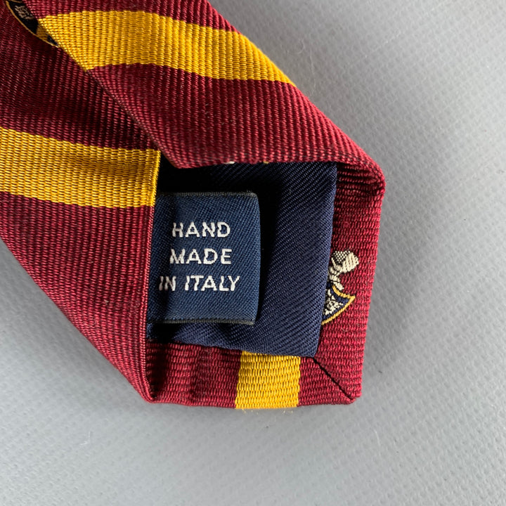 POLO by RALPH LAUREN Burgundy Gold Crest Silk Tie