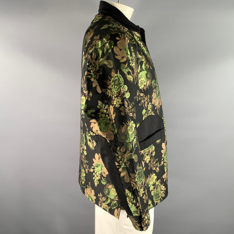 DESCENDANT OF THIEVES Size L Black Green Beige Jacquard Polyester Chore Jacket