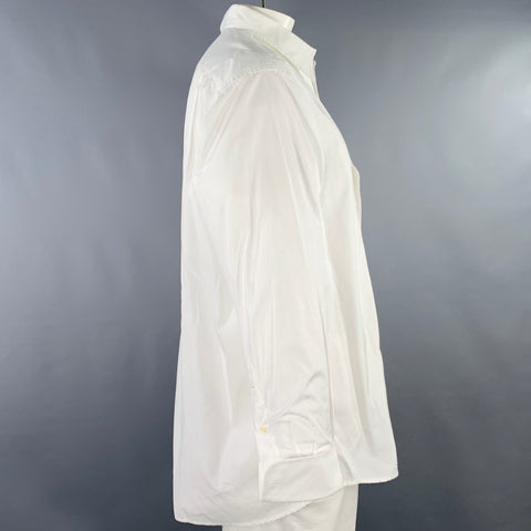 MAUS & HOFFMAN Size XXL White Pleated Cotton Tuxedo Long Sleeve Shirt