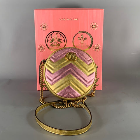 GUCCI Sac à bandoulière rose doré métallique Maroquinerie et Sacs