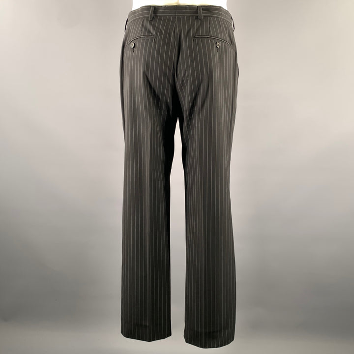 PAUL SMITH Size 38 Black White Pinstripe Wool Notch Lapel Suit