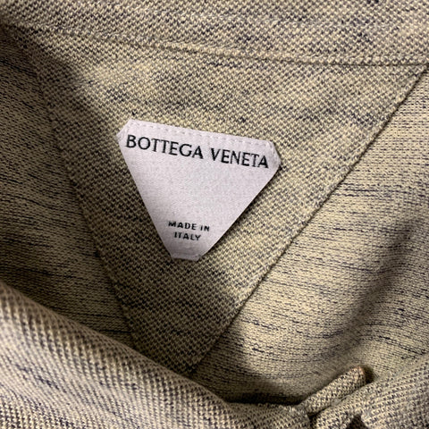 BOTTEGA VENETA Size L Green Grey Heather Cotton Buttoned Polo