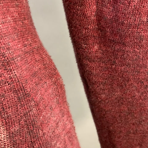 JOHN VARVATOS Size M Burgundy Linen Cotton Metallic Notch Lapel Cardigan