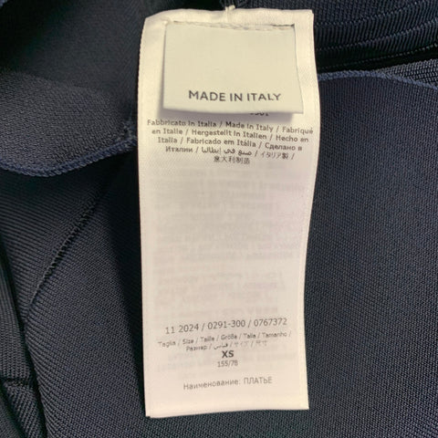 SALVATORE FERRAGAMO Size XS Navy Viscose Blend Asymmetrical Mini Dress