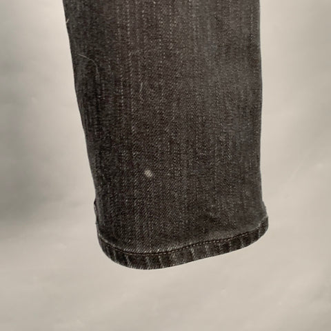 TOM FORD Size 30 Black Cotton Blend Slim Straight Button Fly Selvedge Jeans