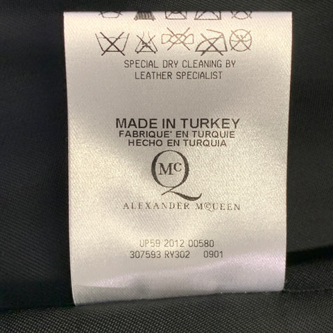MCQ by ALEXANDER MCQUEEN 2012 Size S Black Brass Leather Longline Vest