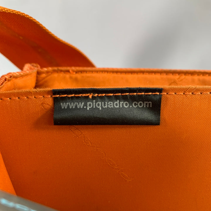 PIQUADRO Orange Leather Messenger Laptop Bag