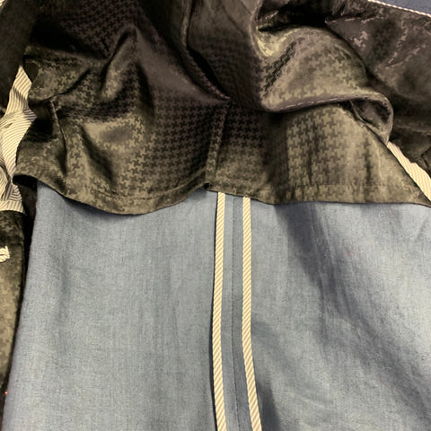 JOHN VARVATOS * U.S.A. Size 36 Regular Blue Linen Peak Lapel Sport Coat