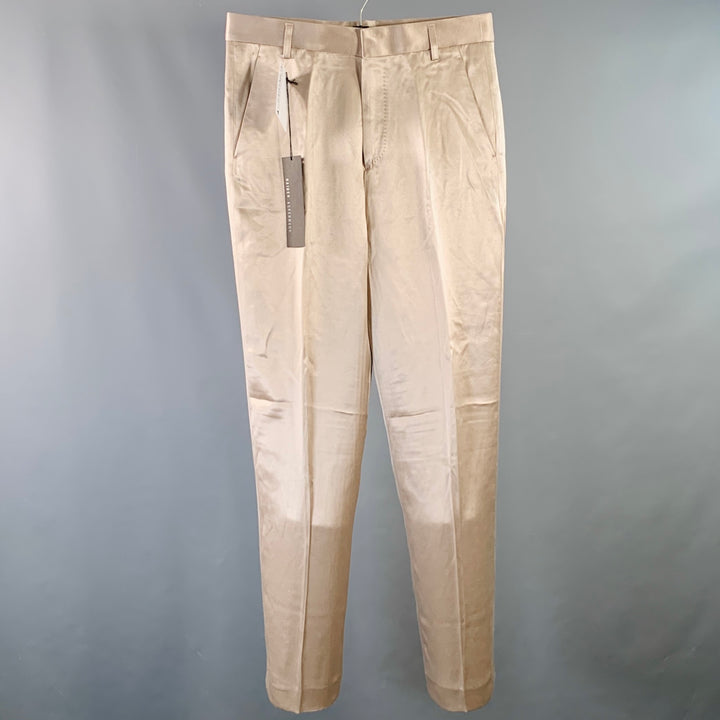 HAIDER ACKERMANN Size 32 Champagne Viscose Silk Satin Zip Fly Casual Pants