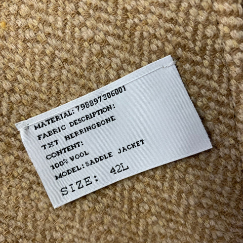 RALPH LAUREN Size 42L Camel Tan Herringbone Wool Notch Lapel Sport Coat