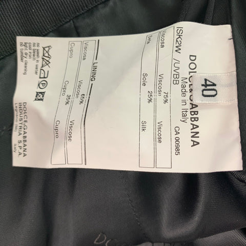 DOLCE &amp; GABBANA Talla 4 Falda plisada lisa de seda y viscosa negra
