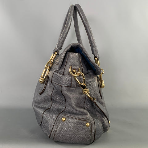 COACH Grey Pebble Grain Leather Handbag & Leather Goods
