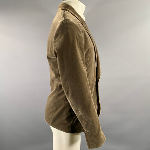 HAIDER ACKERMANN Size M Grey Beige Velvet Cotton Spandex Blazer Jacket