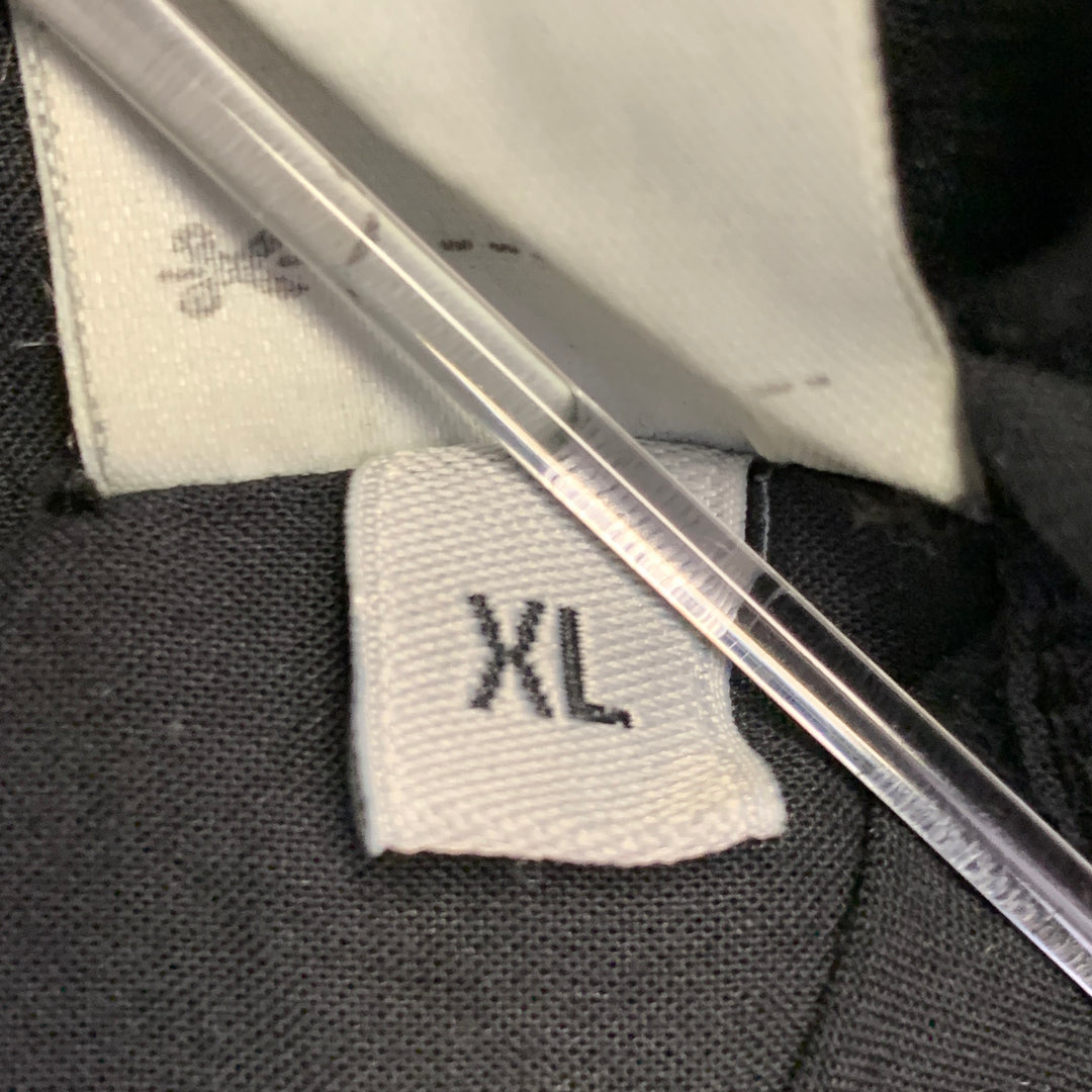 MERZ B. SCHWANEN Size XL Black Organic Cotton One Pocket Oversized Short Sleeve Shirt