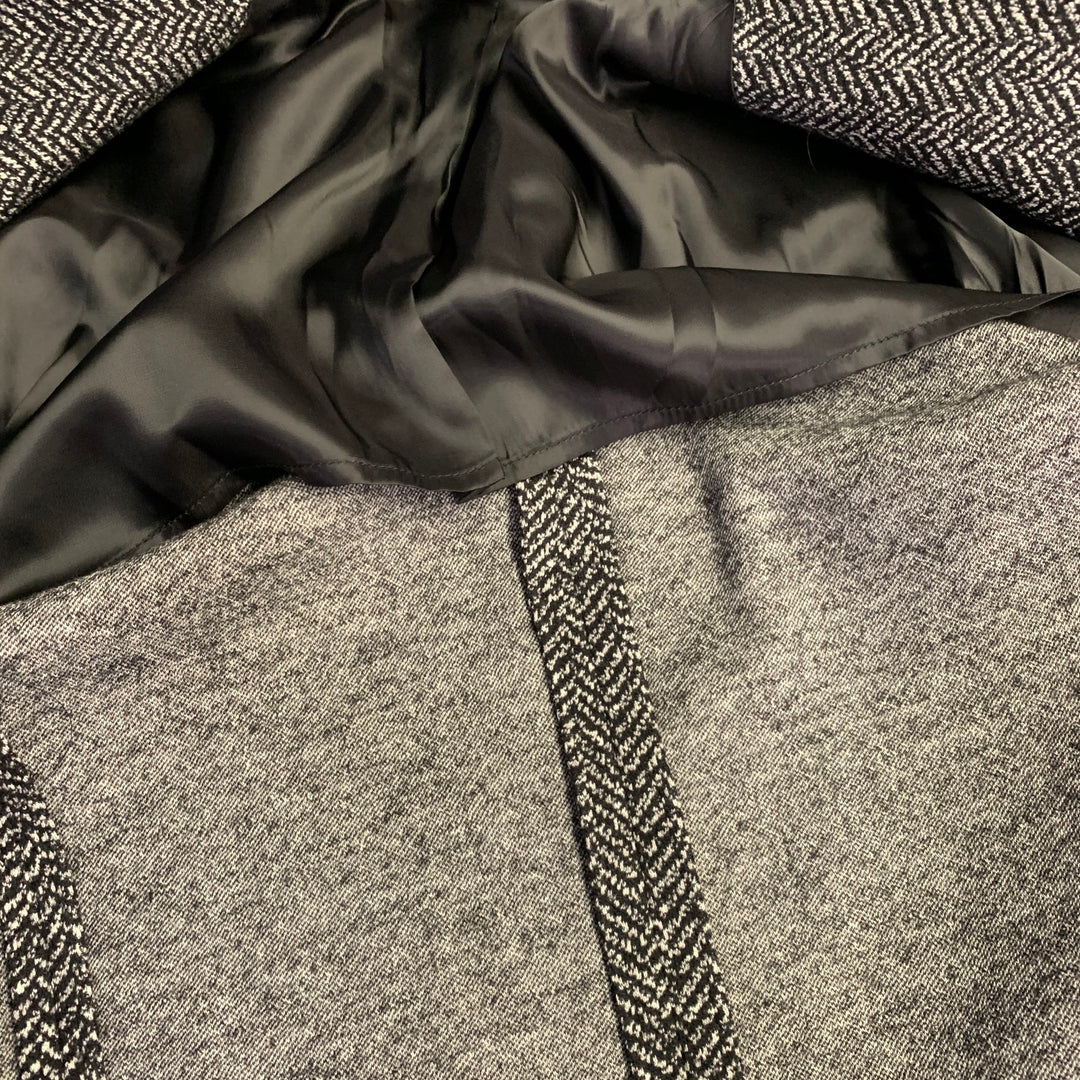 DOLCE & GABBANA Size 40 Black White Herringbone Wool Cotton Sport Coat