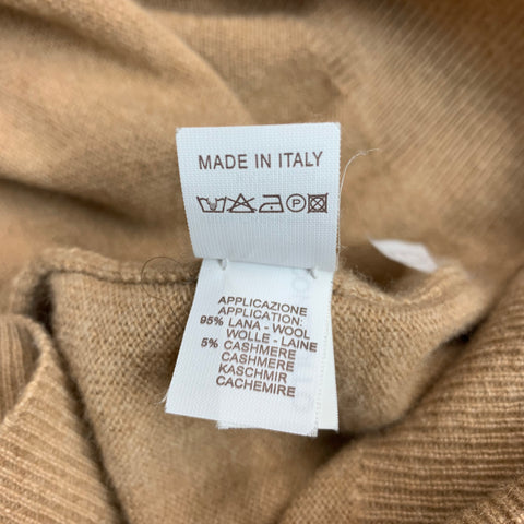 BRUNELLO CUCINELLI Talla 42 Jersey con botones de cachemira de punto gris tostado