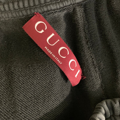 GUCCI Size M Black Wash Cotton Sweatpants Casual Pants