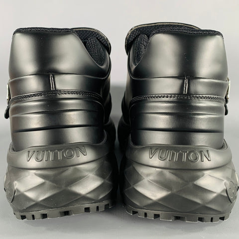 LOUIS VUITTON Size 9 Black Buckle Chunky Sole Sneakers