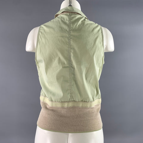 BRUNELLO CUCINELLI Size S Tan Mint Cotton Polyamide Sleeveless Casual Top