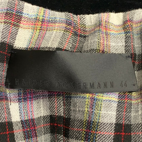 HAIDER ACKERMANN Size 34 Grey Black White Plaid Wool Cotton Sport Coat