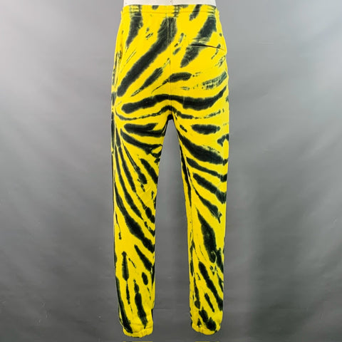 ICECREAM Size L Yellow Black Tie Dye Cotton Hoodie Tracksuit