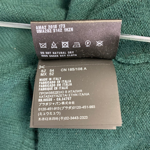 PRADA Taille XL Pull col rond en cachemire tricoté vert forêt