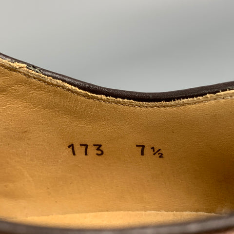 CALZOLERIA HARRIS Size 7.5 Brown Antique Leather Oxford Lace-Up Shoes