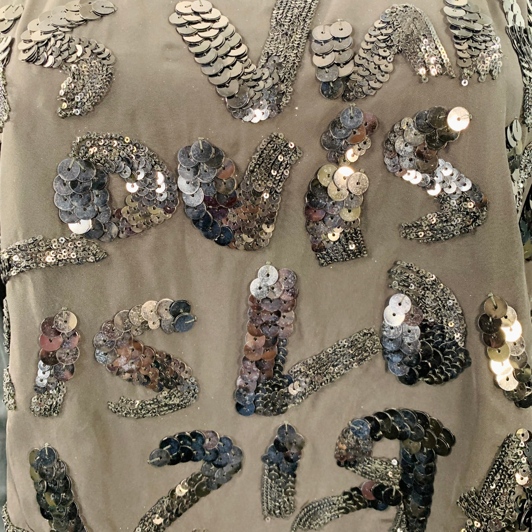 LOUIS VUITTON x STEPHEN SPROUSE Size XS Black Cotton Blend Graffiti Sequined Casual Top