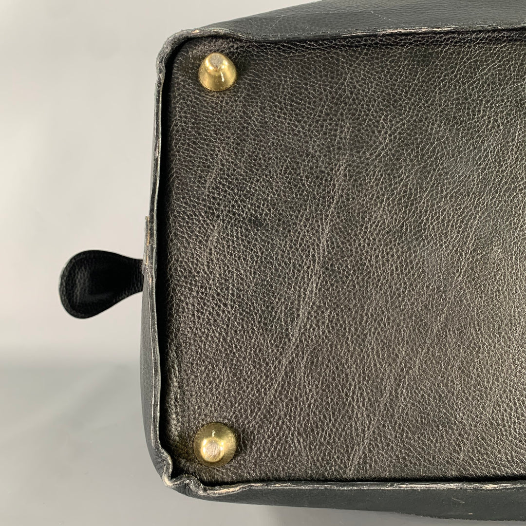 BARNEYS NEW YORK Size One Size Black Gold Crackled Leather Duffle Bags