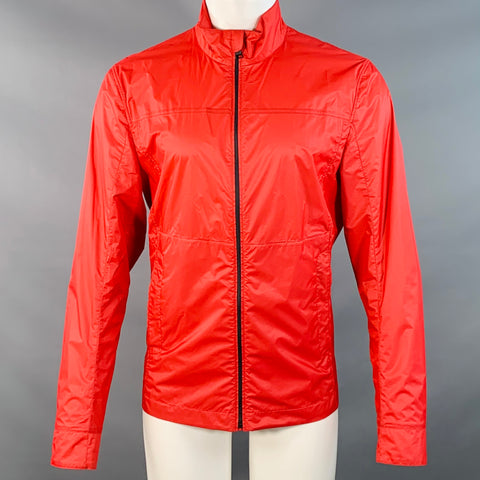 DUNHILL Size M Red Polyamide Zip Up Jacket