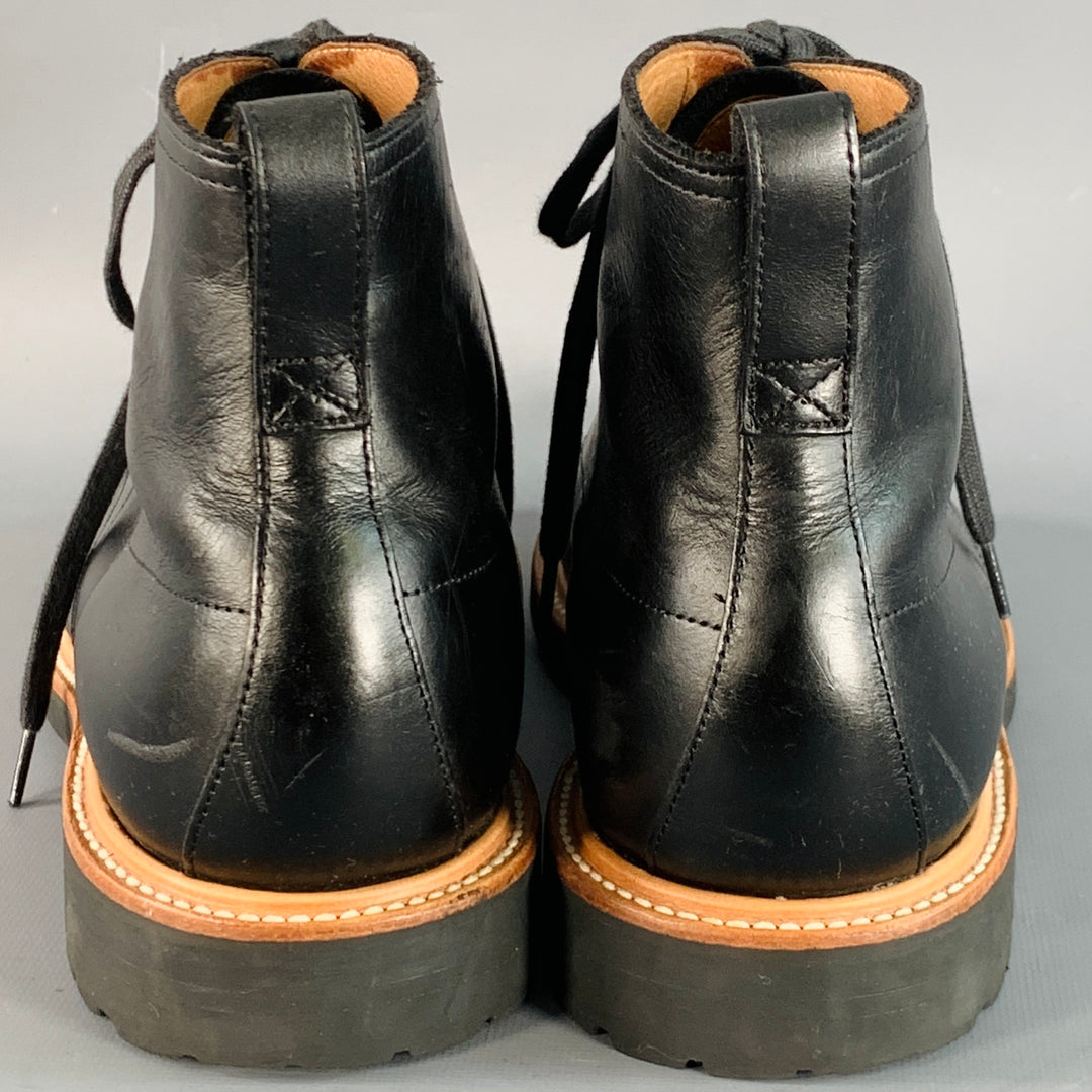 J.CREW Size 11 Kenton Black Tan Leather Lace-Up Ankle Boots