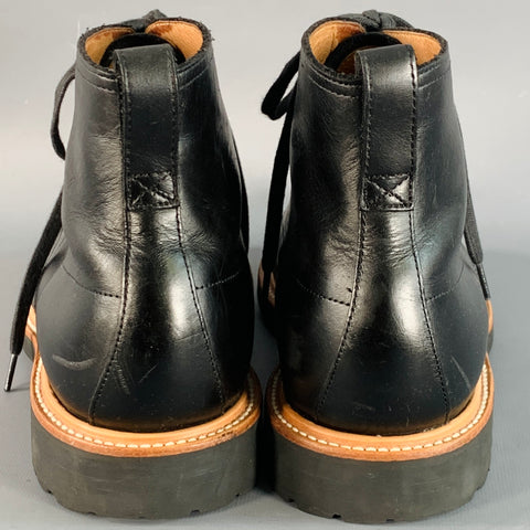 J.CREW Size 11 Kenton Black Tan Leather Lace-Up Ankle Boots