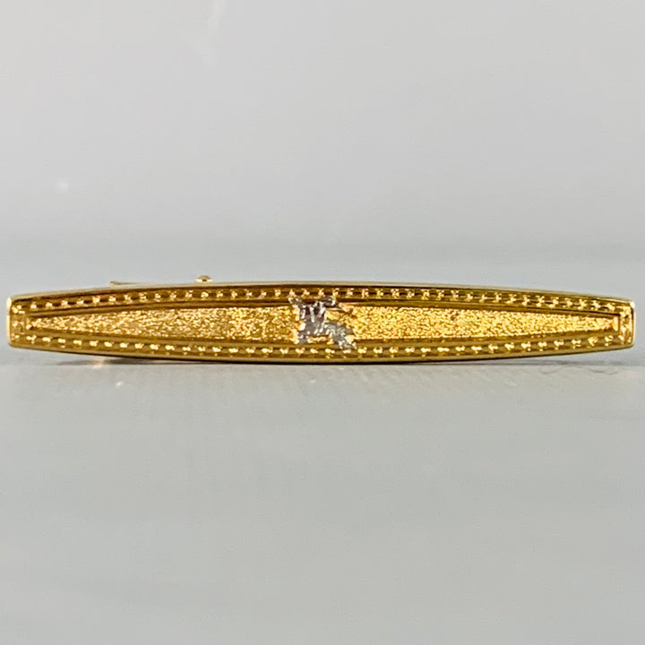 BURBERRY Vintage Gold Silver Horse Logo Metal Tie Clip