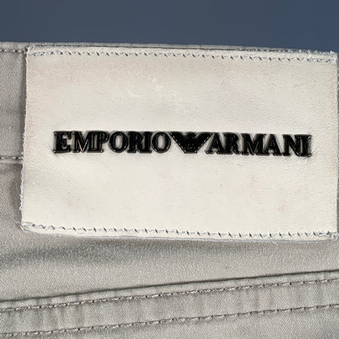 EMPORIO ARMANI Size 33 Beige Cotton Blend Slim Straight Button Fly Casual Pants
