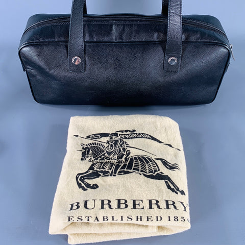 BURBERRY Black Saffiano Leather Top Handles Bag