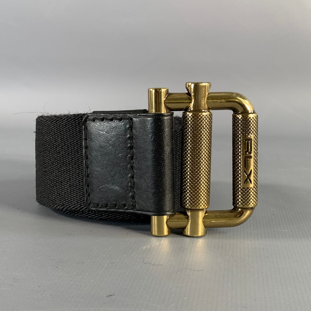RLX by RALPH LAUREN Size One Size Black Gold Canvas Belt
