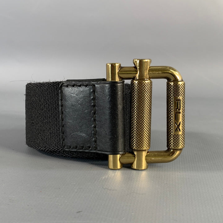 RLX by RALPH LAUREN Size One Size Black Gold Canvas Belt