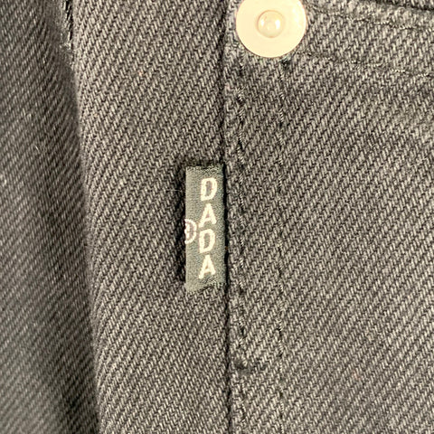 CHRISTIAN DADA Robe Midi en Jean Déstructuré à Bords Effilochés en Coton Mélangé Noir Taille 4