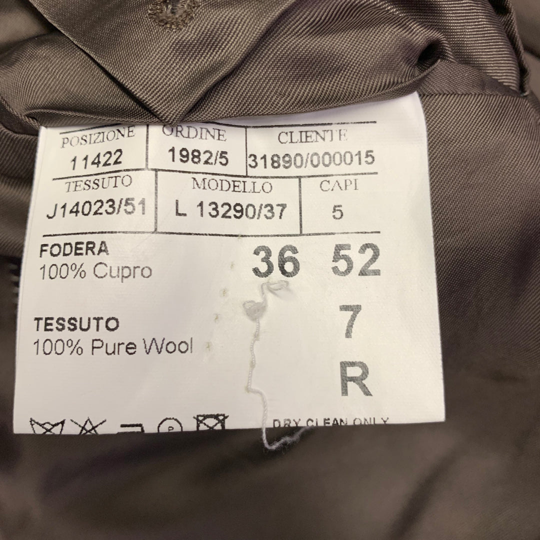 CANALI Size 42 Regular Brown Tan Plaid Wool Notch Lapel Sport Coat
