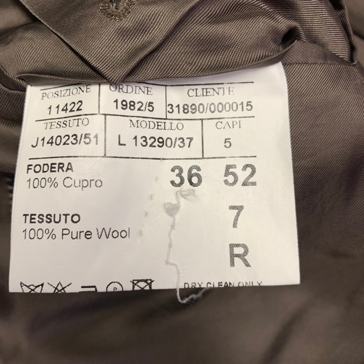 CANALI Size 42 Regular Brown Tan Plaid Wool Notch Lapel Sport Coat