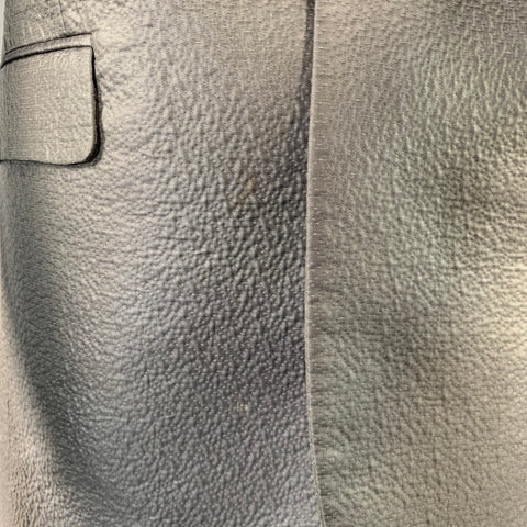 CALVIN KLEIN COLLECTION Size 38 Grey Textured Cotton Blend Peak Lapel Suit