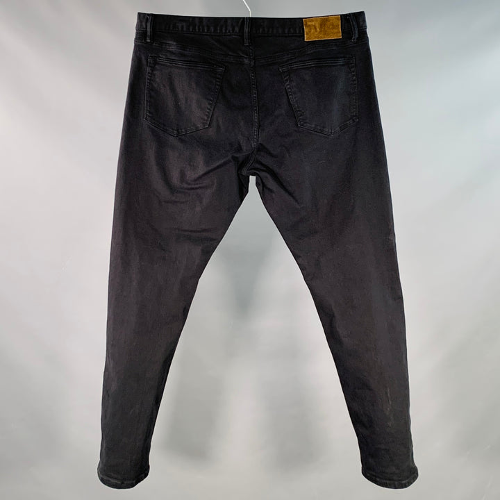 TODD SNYDER Size 38 Black Cotton Blend Tapered Zip Fly Jeans